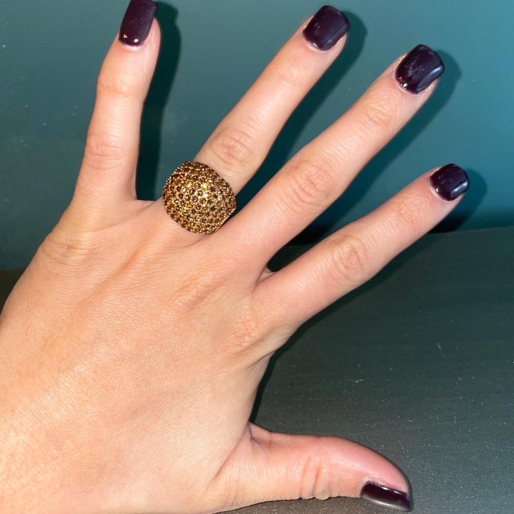Fashion Bronze Rhinestone Ring Size 8